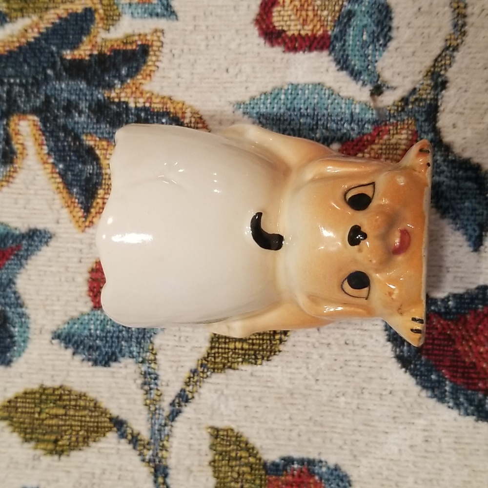 Vintage Puppy Dog Cracked Egg Anthropomorphic Egg Cup